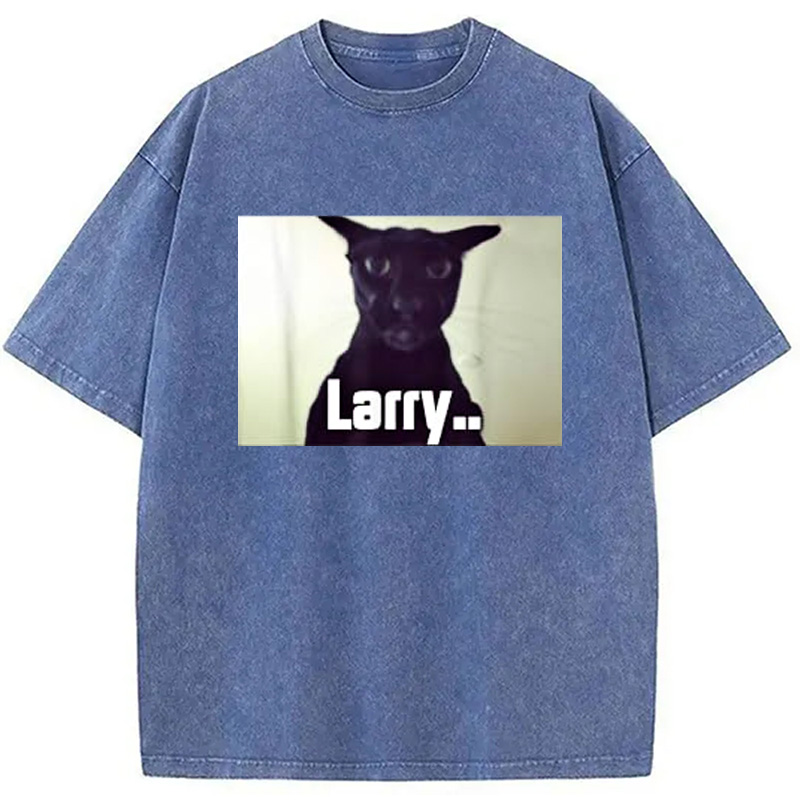 Tokyocanvas Evil Larry Meme Larry Cat Meme Washed T-Shirt
