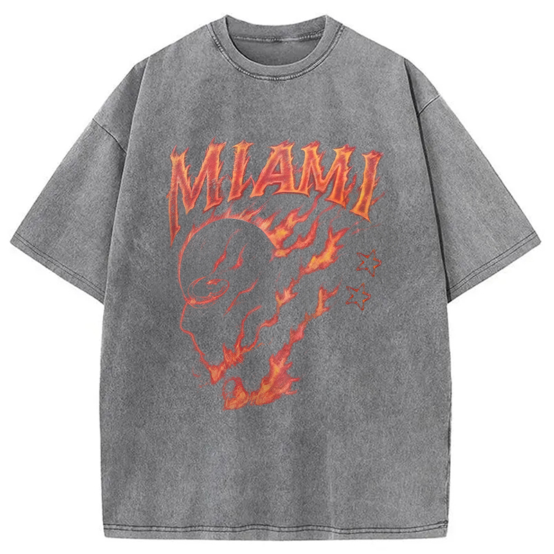 Tokyocanvas Miami Flame Ninja Washed T-Shirt