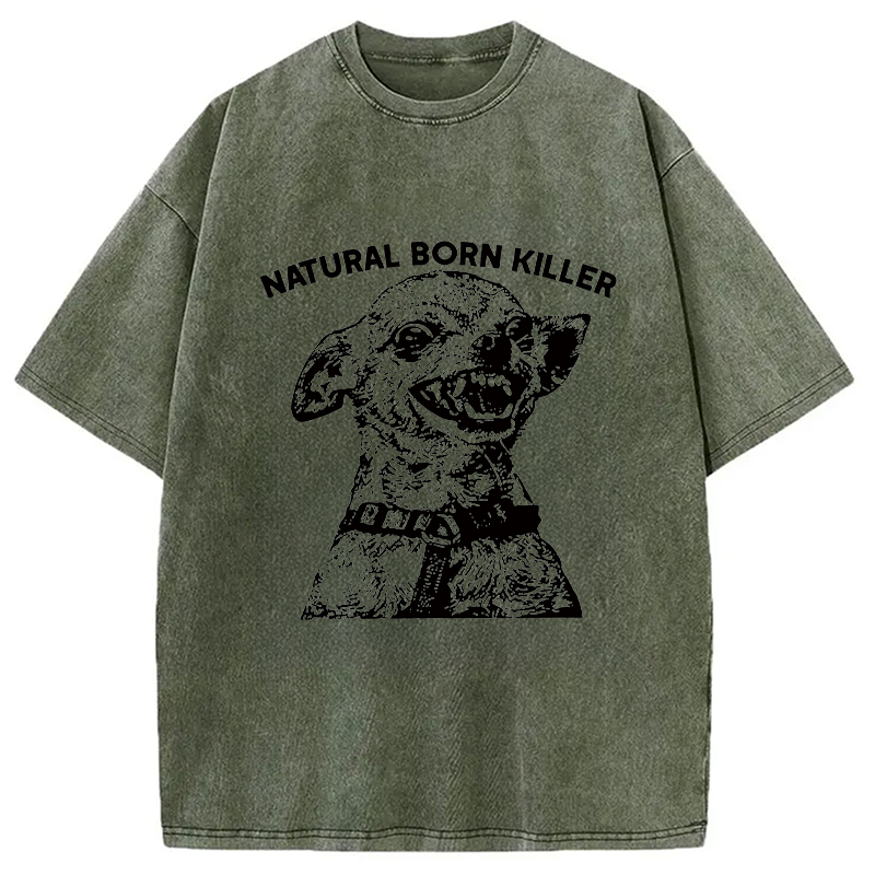 Tokyocanvas Funny Chihuahua Washed T-Shirt