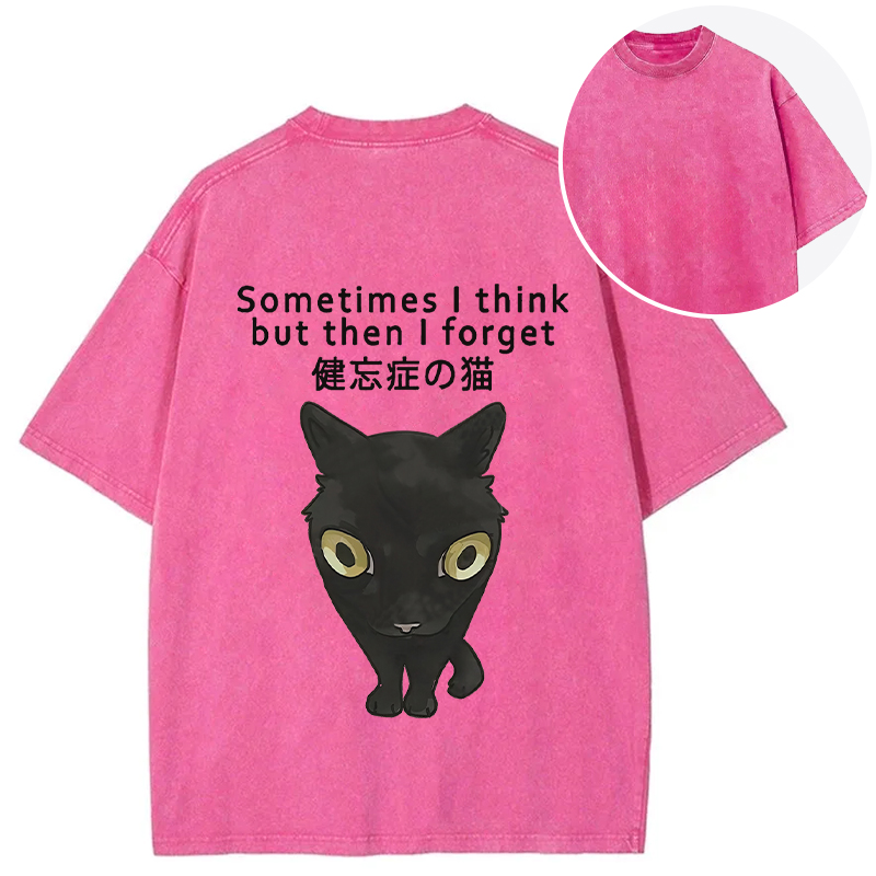 Tokyocanvas Amnesiac Cat Back Washed T-Shirt
