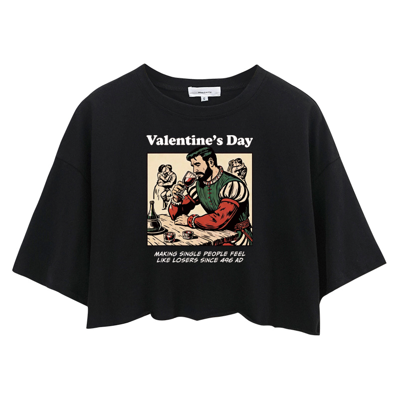 Tokyocanvas Funny Anti-Valentines Crop Top