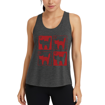 Tokyocanvas Cat Hearts Y2K Fitness Tank