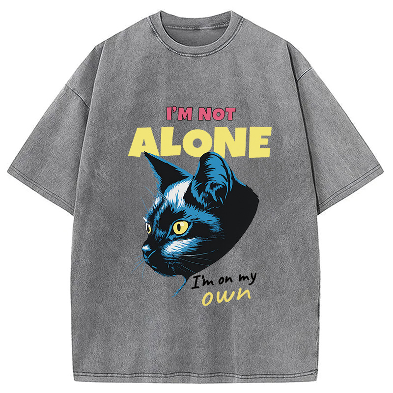 Tokyocanvas I'm Not Alone Cat Washed T-Shirt
