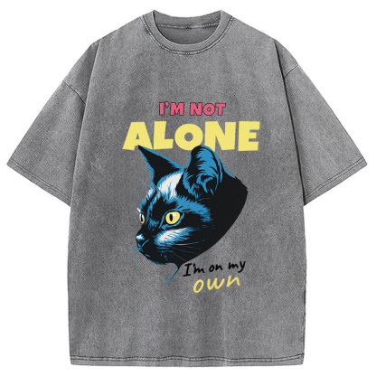 Tokyocanvas I'm Not Alone Cat Washed T-Shirt