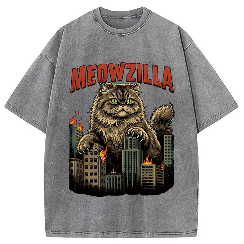Tokyocanvas Cat  Attack Washed T-Shirt