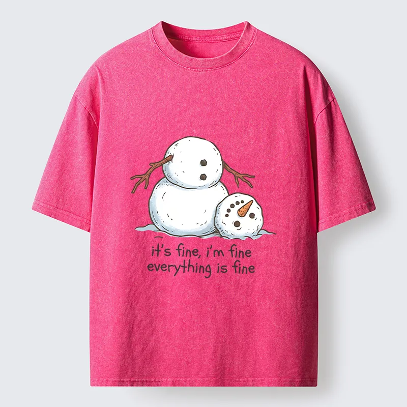 Tokyocanvas A Snowman In A Tight Spot Washed T-Shirt