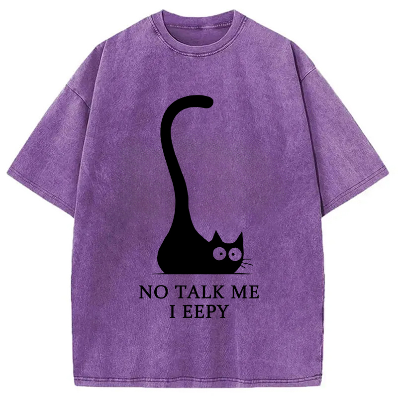 Tokyocanvas Cat Who Doesn't Want To Talk Washed T-Shirt