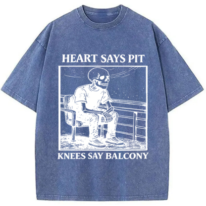 Tokyocanvas Heart Says Pit Knees Say Balcony Washed T-Shirt