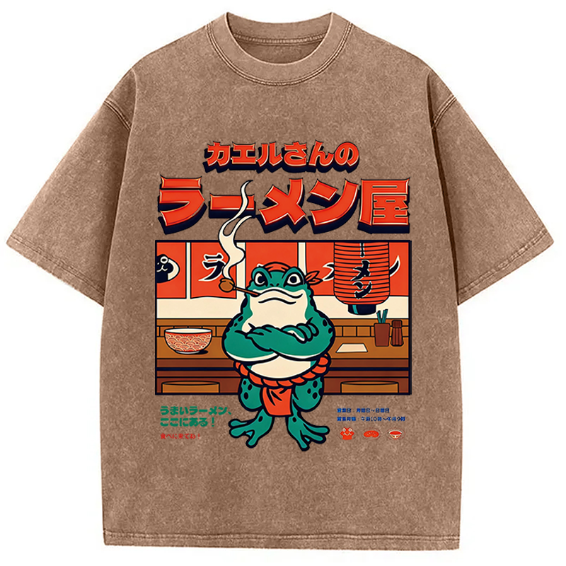 Tokyocanvas Mr. Frog's Ramen Shop Washed T-Shirt