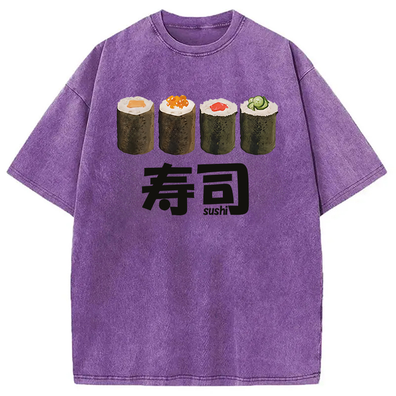 Tokyocanvas Kawaii Sushi Roll Washed T-Shirt