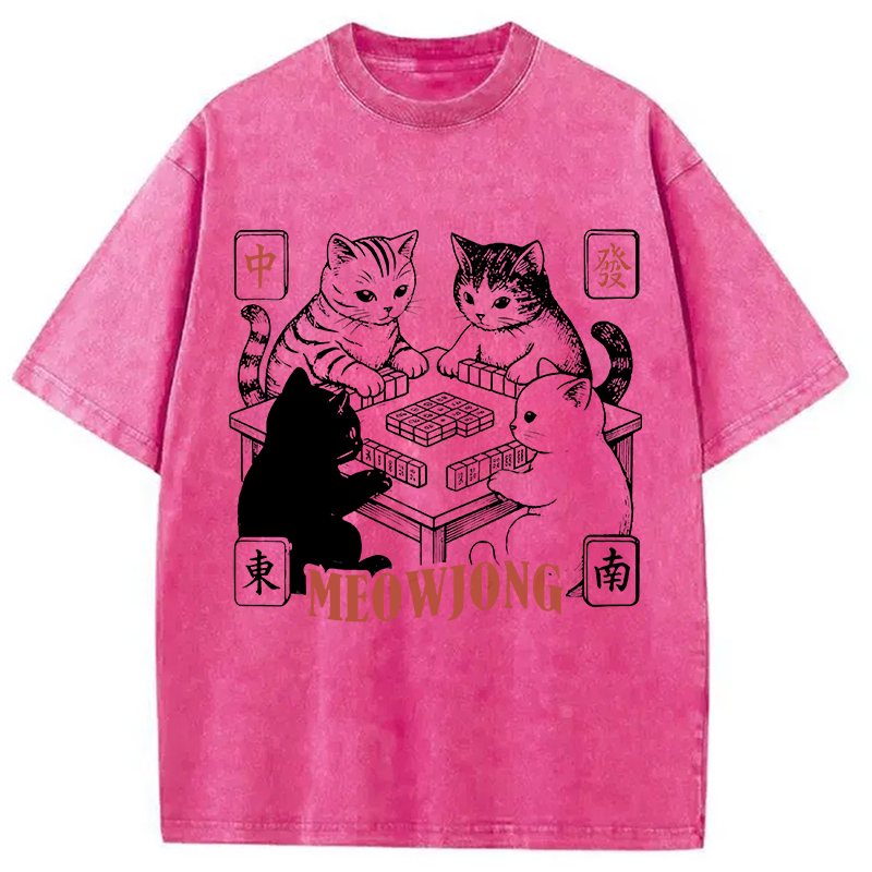 Tokyocanvas Meowjong Washed T-Shirt