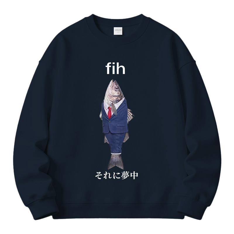 Tokyocanvas Stupid Fih Fleece Lined Sweatshirt