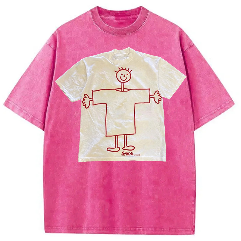 Tokyocanvas Children's Self Drawing Shirt Of Washed T-Shirt