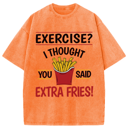 Tokyocanvas Funny Exercise Meme Washed T-Shirt