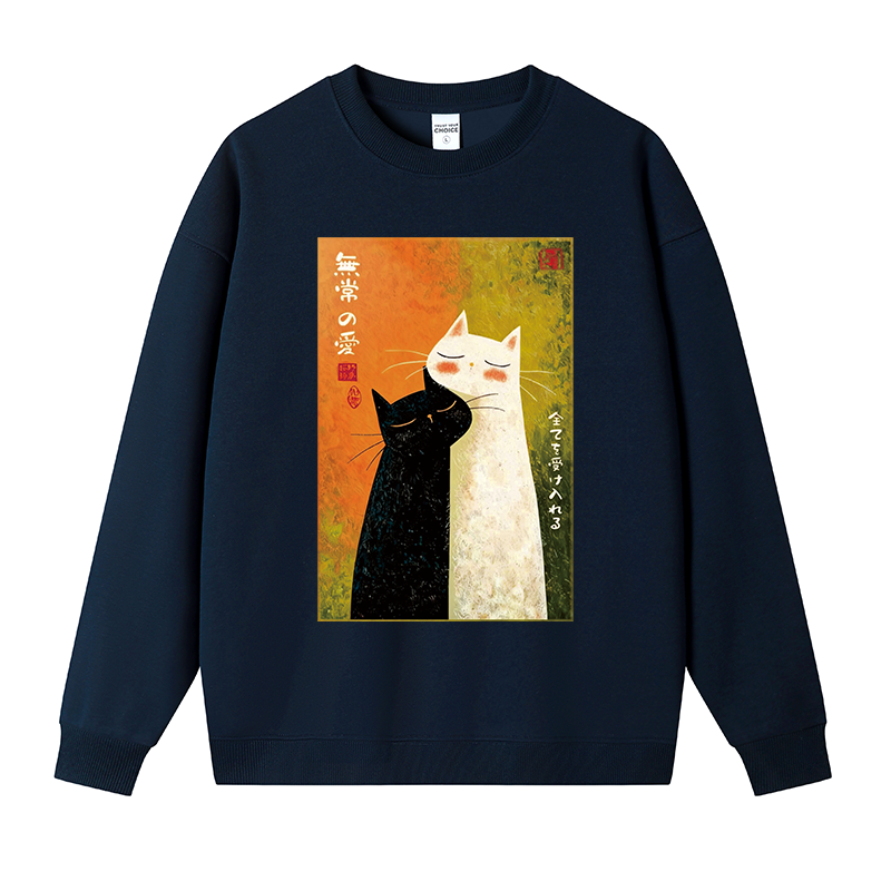 Tokyocanvas All Embraced by Transient Love Fleece Lined Sweatshirt