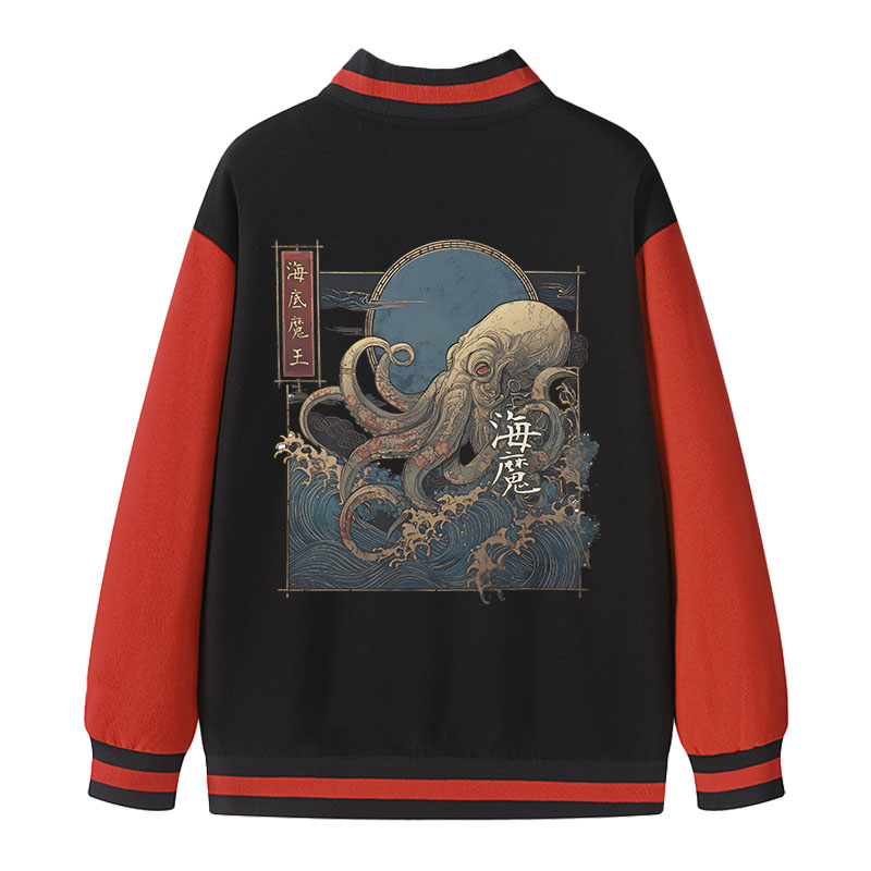 Tokyocanvas Kraken Ukiyo-e Varsity Jacket