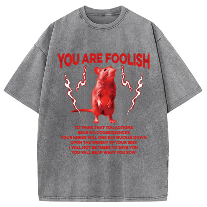 Tokyocanvas You Are Foolish Rat Washed T-Shirt