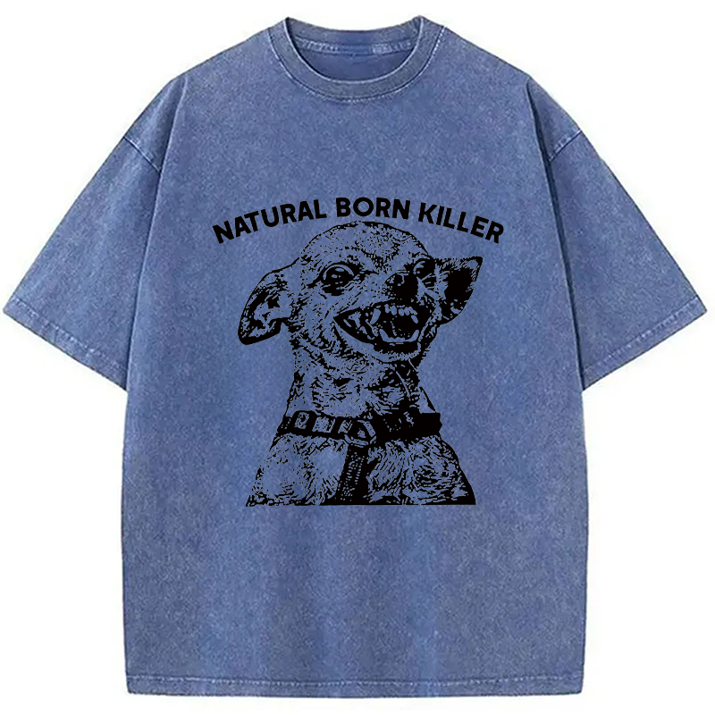 Tokyocanvas Funny Chihuahua Washed T-Shirt