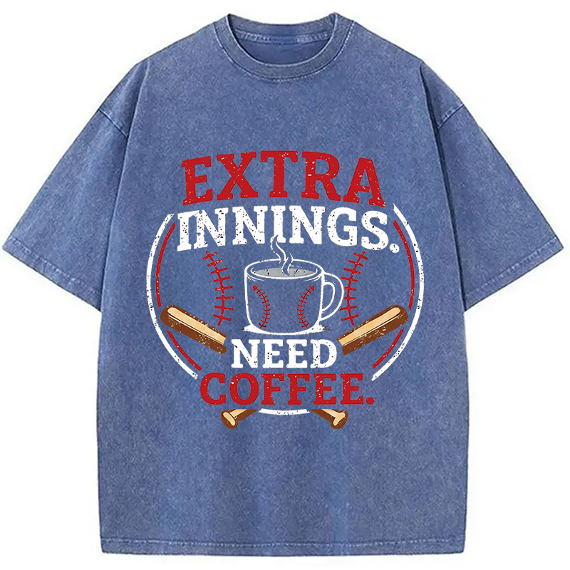 Tokyocanvas Extra Innings, Need Coffee Washed T-Shirt