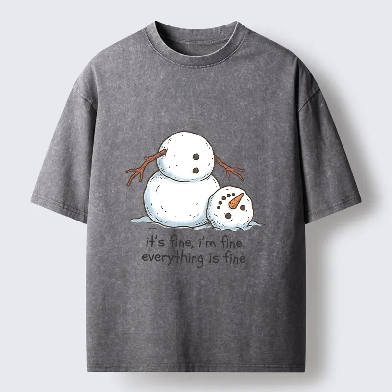 Tokyocanvas A Snowman In A Tight Spot Washed T-Shirt