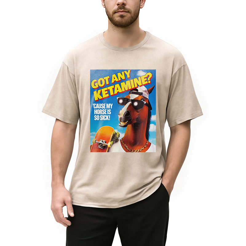 Tokyocanvas Got Any Ketamine Hilarious Horse Washed T-Shirt
