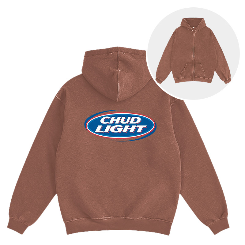 Tokyocanvas Chud Light Washed Zip Hoodie