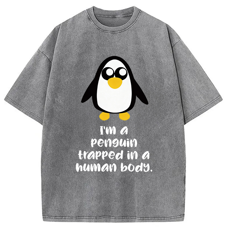 Tokyocanvas i'm A Penguin Washed T-Shirt