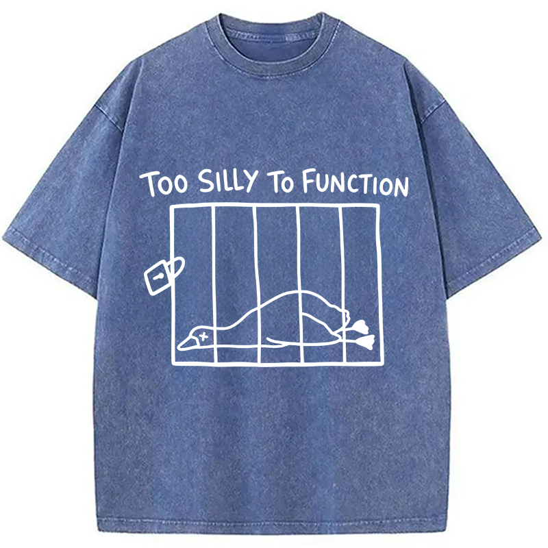 Tokyocanvas Too Silly To Function Goose Meme Washed T-Shirt