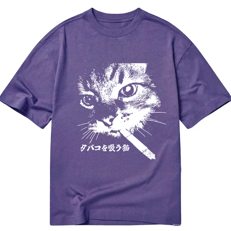 Tokyocanvas Retro Cat Smoking Classic T-Shirt