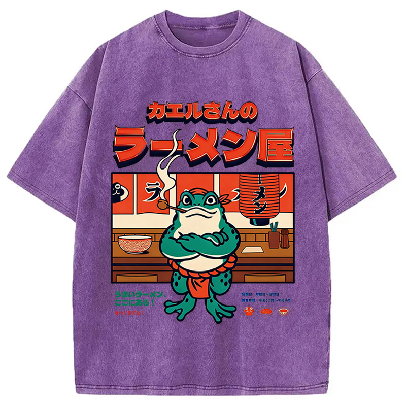 Tokyocanvas Mr. Frog's Ramen Shop Washed T-Shirt