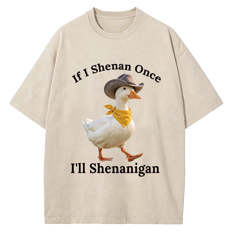 Tokyocanvas If I Shenan Once Funny Goose Washed T-Shirt
