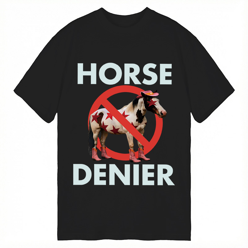 Tokyocanvas Funny Star-Spangled Cowboy Horse Denier Classic T-Shirt