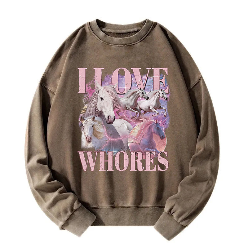 Tokyocanvas I Love Whores Vintage Washed Sweatshirt
