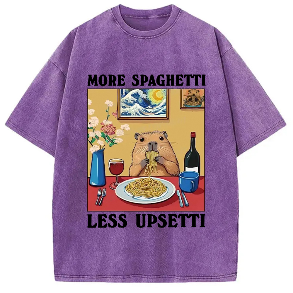 Tokyocanvas More Spaghetti Less Upsetti Capybara Washed T-Shirt