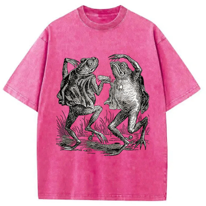Tokyocanvas Dancing Frog Japanese Washed T-Shirt