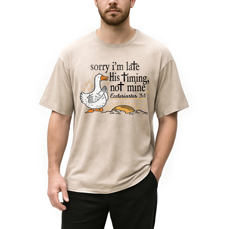 Tokyocanvas His Timing Not Mine Goose Washed T-Shirt