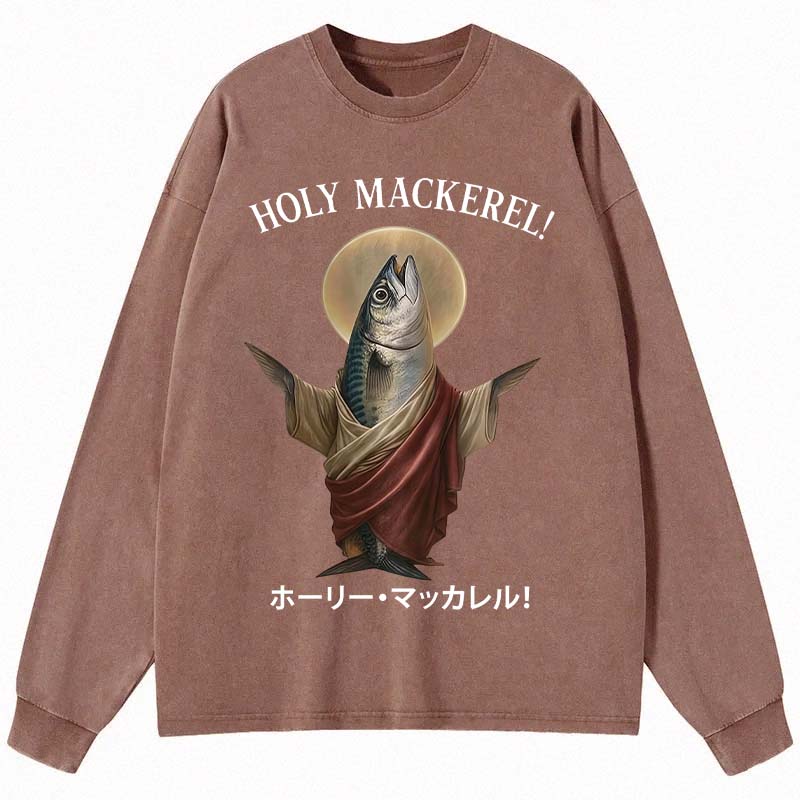 Tokyocanvas Holy Mackerel Long Sleeve Washed T-Shirt