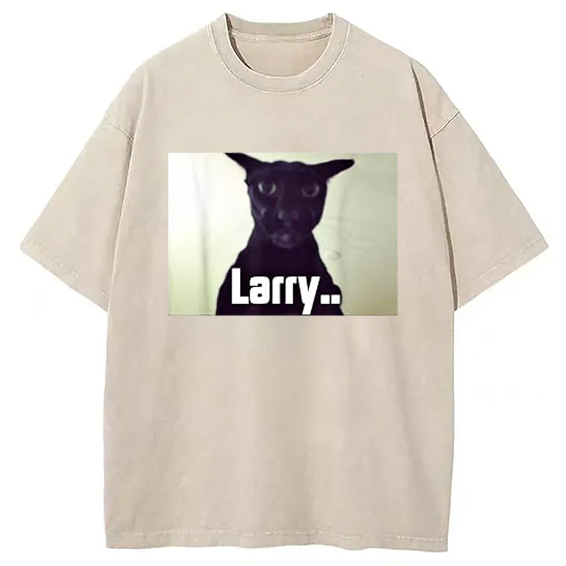 Tokyocanvas Evil Larry Meme Larry Cat Meme Washed T-Shirt
