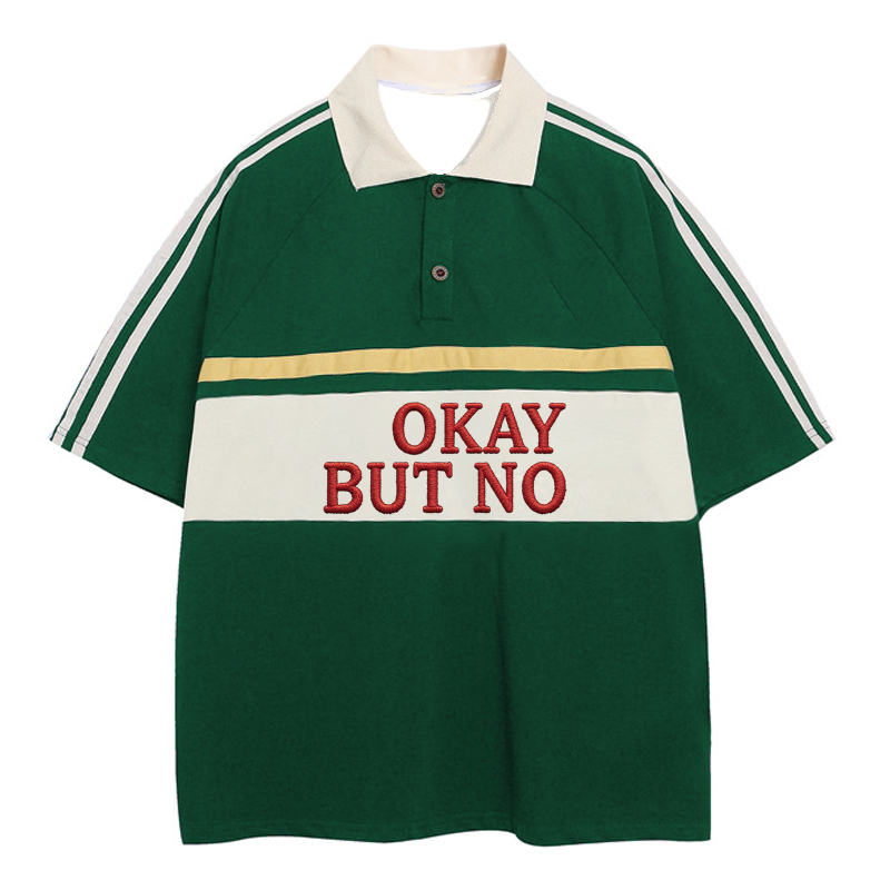 Tokyocanvas Okay But No Polo Embroidered T-Shirt