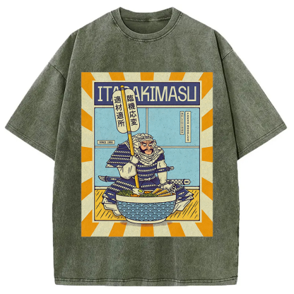 Tokyocanvas Ramen Temple Washed T-Shirt