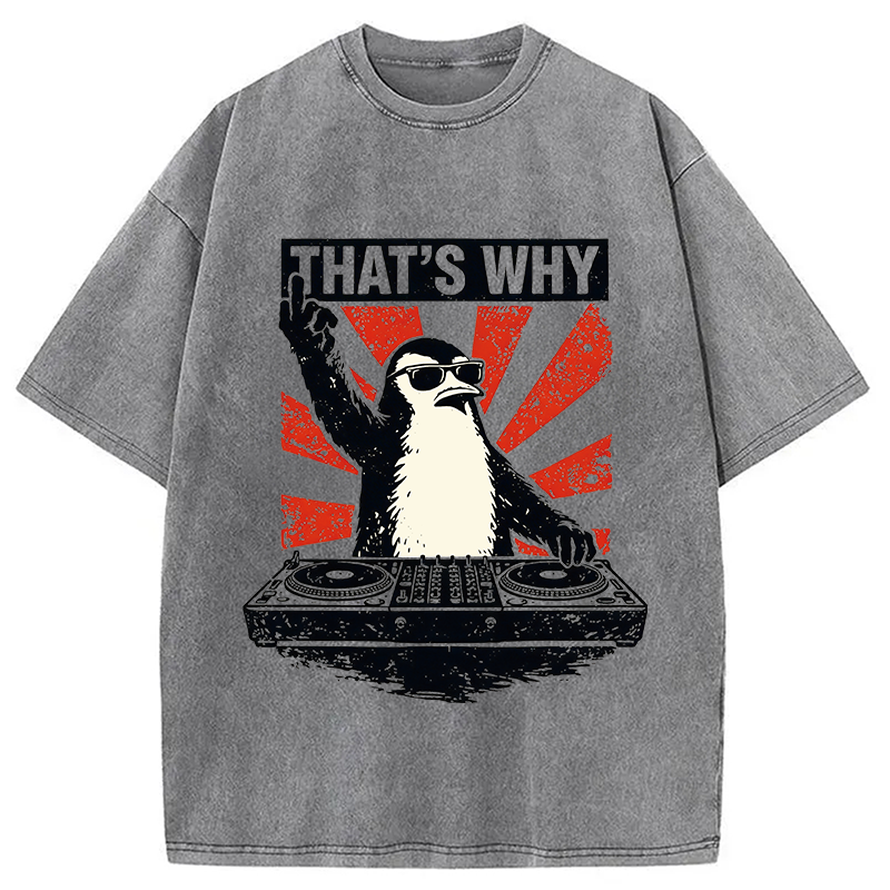 Tokyocanvas That's Why Penguin DJ Washed T-Shirt