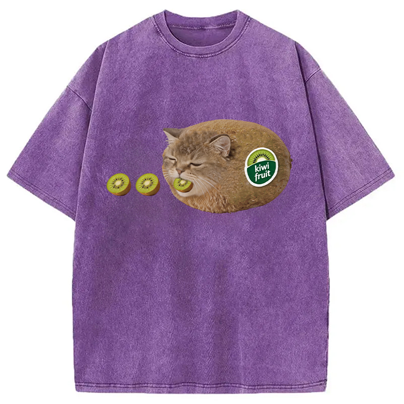Tokyocanvas The Cat That Vomits Kiwis Washed T-Shirt