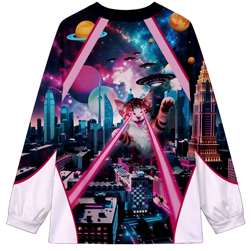 Tokyocanvas Space Cats Graphic Long-sleeve T-Shirt