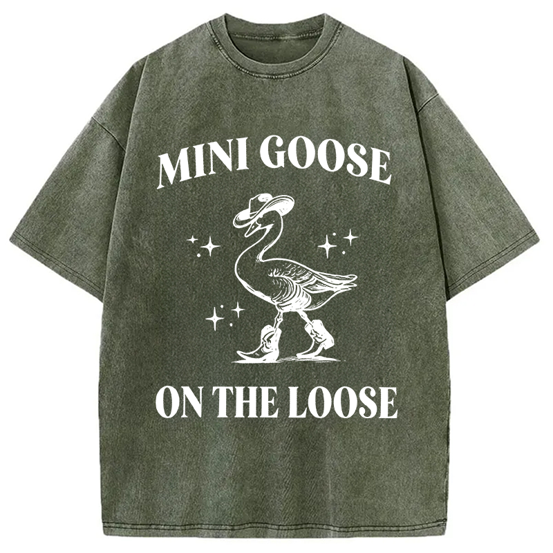 Tokyocanvas Mini Goose On The Loose Washed T-Shirt