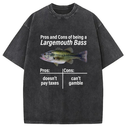 Tokyocanvas Pros And Cons Fish Washed T-Shirt