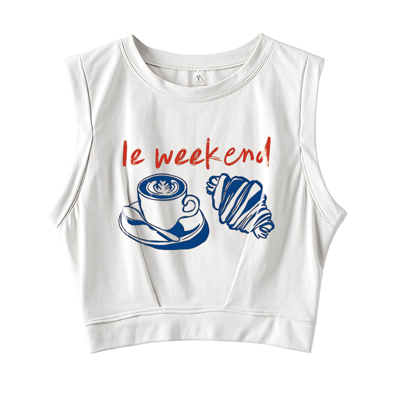 Tokyocanvas Retro Weekend Sleeveless Crop Top