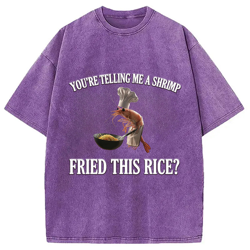 Tokyocanvas Funny Shrimp Meme Washed T-Shirt