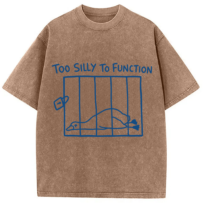 Tokyocanvas Too Silly To Function Goose Meme Washed T-Shirt