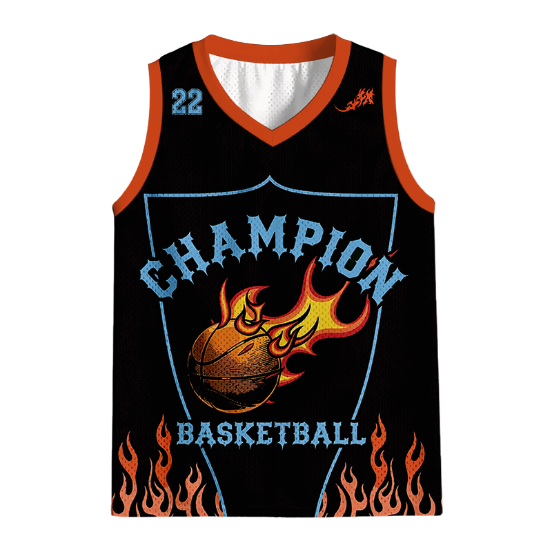 Tokyocanvas Retro Flame Champion Basketball Jersey Tank