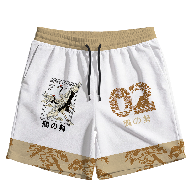 Tokyocanvas Ancient Pines & Cranes Jersey Short